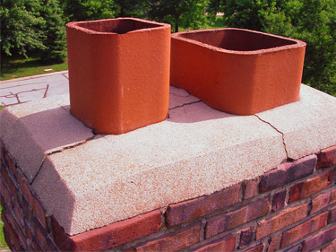 chimney crown repair needed