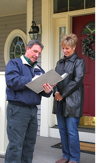 chimney sweep gives estimate in middletown, ct