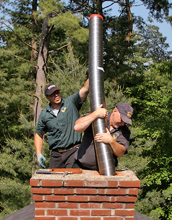 stainless steel liner for wood burning fireplace insert in south glastonbury area