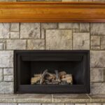 Natural Gas Insert Fireplace With Stone And Wood