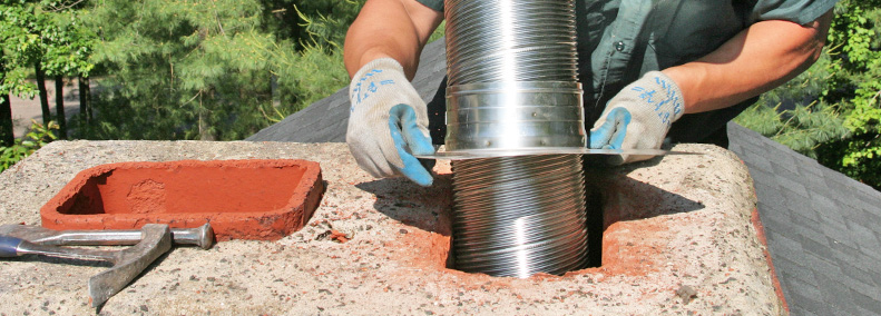 install chimney liner and chimney cap for fireplace insert in east hampton ct